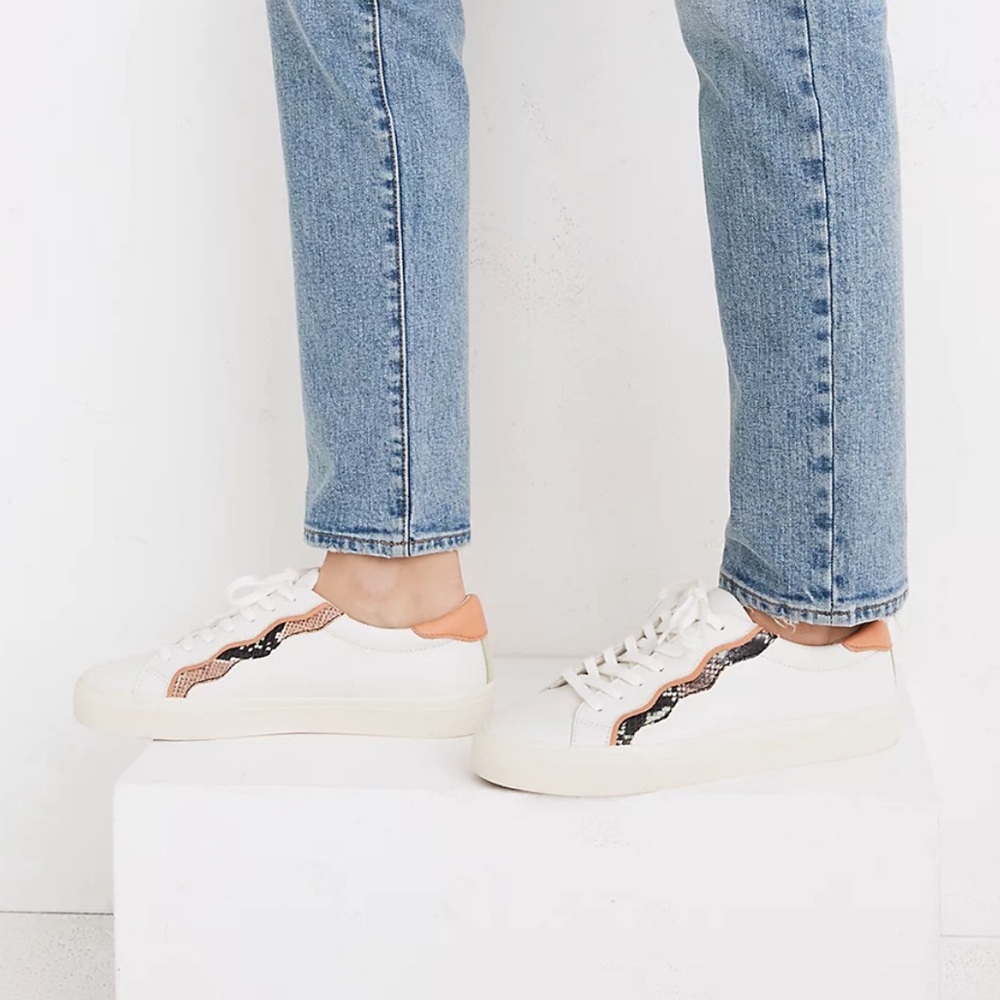 Madewell Sidewalk Low-Top Sneakers in Snake Embossed